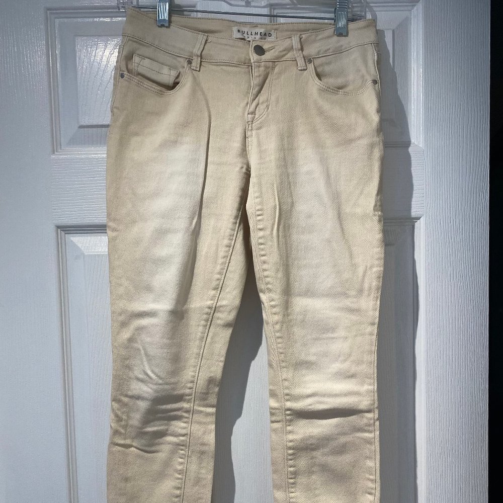 Bullhead Denim Cream Low Rise Skinny Jeans - Sz 25